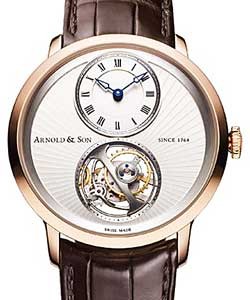 UTTE Tourbillion Series 42mm in Rose Gold on Brown Crocodile Leather Strap with Silver Dial