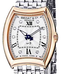Bedat No. 3 2-Tone in in Steel and Rose Gold bezel On Steel Bracelet with Silver Opaline Diamond Dial