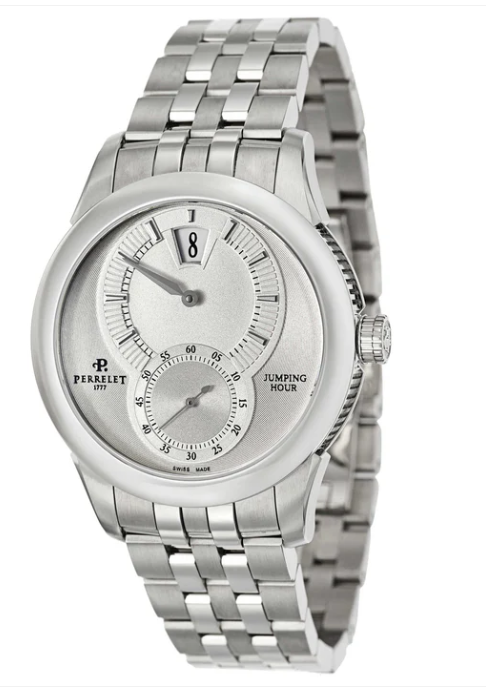 Classic Jump Hour Men's 40mm Automatic in Steel on Bracelet with Silver Dial
