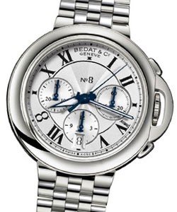 Bedat No. 8 Chronograph in Steel on Steel Bracelet with Silver Dial
