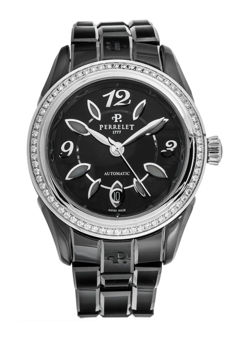 Perrelet Classic Eve 40mm in Black Ceramic with Diamonds Bezel