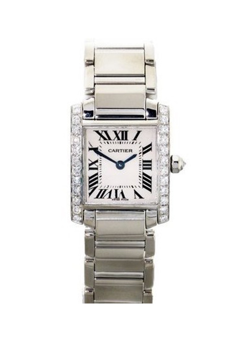 Cartier Tank Francaise in White Gold with Diamond Bezel
