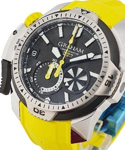 Chronofighter Oversize Prodive 47mm in Steel on Yellow Rubber Strap with Black Dial