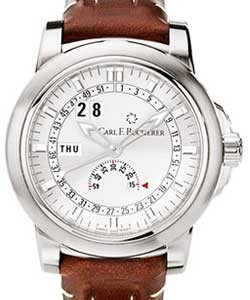 Patravi Series Calendar Men's Automatic in Steel On Brown Calfskin Strap with Silver Dial