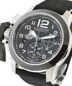 Chronofighter Stanley Cup Champions 47mm in Steel with Black Ceramic Bezel on Black Techno-Fabric Strap with Black Dial