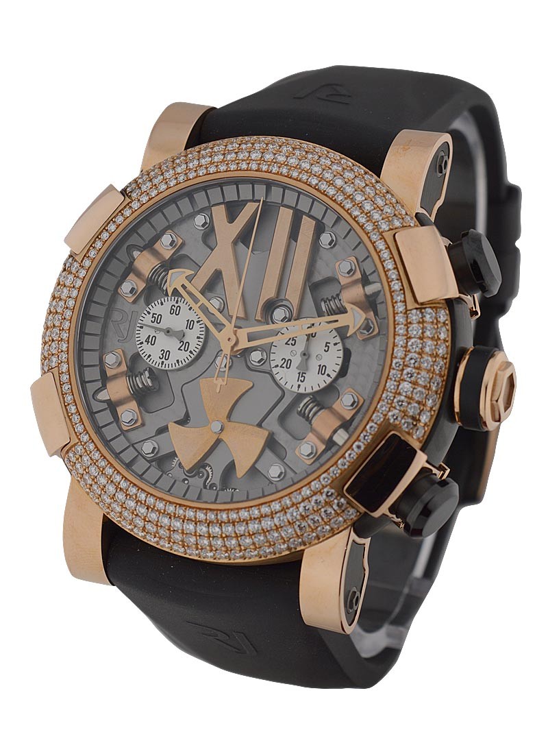 Romain Jerome Titanic DNA Steampunk 50mm in Rose Gold with Diamond Bezel