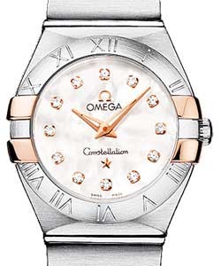 Constellation Ladies Quartz in 2-Tone On Steel and Rose Gold Bracelet with MOP Diamond Dial