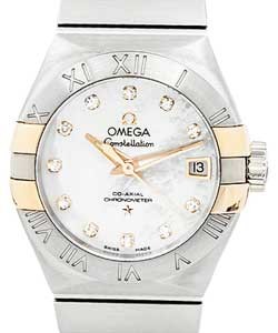 Constellation Brushed Chronometer in Steel with Rose Gold Accent Bezel on Steel Bracelet with MOP Diamond Dial