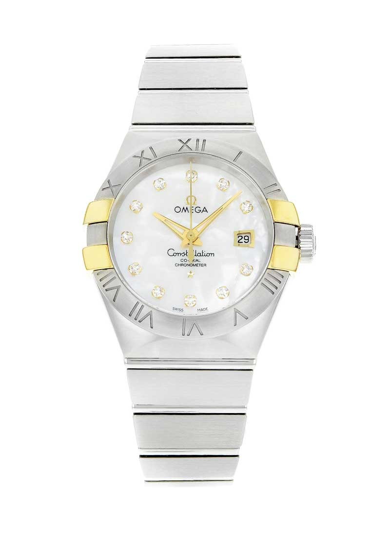 Omega Constellation Co-Axial Chronometer in Steel with Yellow Gold Accent Bezel