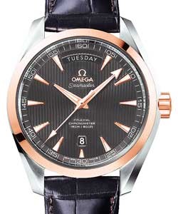 Seamaster Aqua Terra in 2-Tone on Brown Alligator Leather Strap with Gray Dial