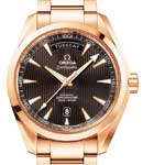 Aqua Terra Mens 42mm in Rose Gold On Rose Gold Bracelet with Brown Dial - Gold Markers