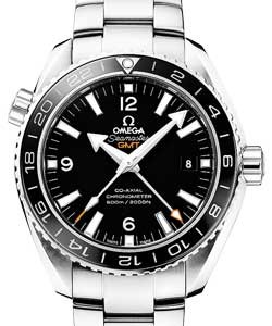 Seamaster Planet Ocean GMT in Steel with Black Bezel On Steel Bracelet with Black Dial