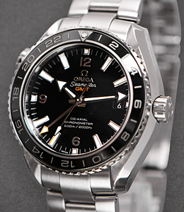 Seamaster Planet Ocean GMT in Steel with Black Bezel On Steel Bracelet with Black Dial