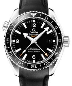 Seamaster Co-Axial Planet Ocean GMT in Steel on Black Rubber Strap with Black Dial