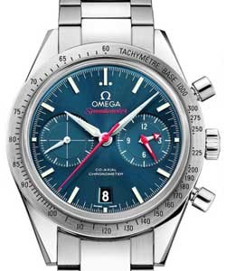 Speedmaster 57 Co-Axial Chronograph in Steel On Steel Bracelet with Blue Dial