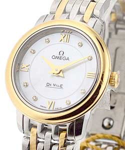 De Ville Prestige in 2-Tone On Steel and Yellow Gold Bracelet with Mother of Pearl Diamond Dial