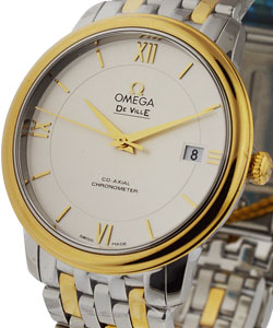 De Ville Prestige in 2-Tone in Stainless Steel with Yellow Gold Bezel on Yellow Gold Bracelet with Silver Dial