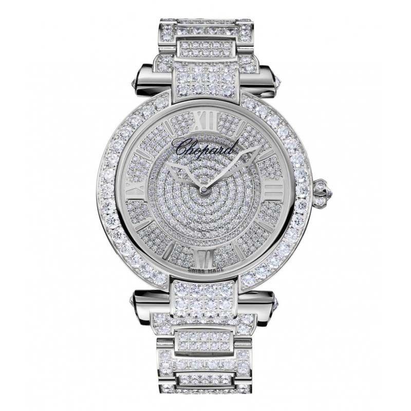 Imperiale Ladies Automatic in White Gold with Diamond Bezel On White Gold Diamond Bracelet with Pave Diamond Dial