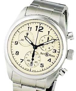 Vintage 120 Chronograph Mens Quartz in Steel On Steel Bracelet with Ivory Dial