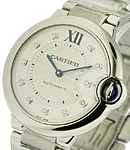 Ballon Bleu de Cartier in Steel on Steel Bracelet with Silver Diamond Dial