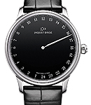 Grande Heure Mens Automatic in Steel On  Strap with Black Onyx Dial
