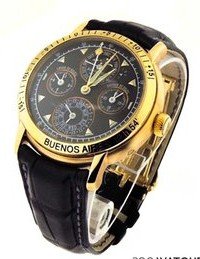 Equation of Time Perpetual Calendar in Rose Gold On Black Crocodile Strap with Black Guilloche Dial