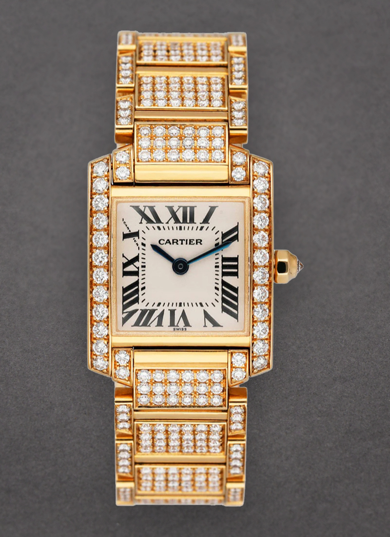 Cartier Tank Francaise Ladies Quartz in Yellow Gold with Diamond Bezel