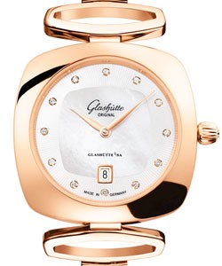 Pavonina Ladies 31mm Quartz in Rose Gold on Rose Gold Bracelet with MOP Guilloche Diamond Dial