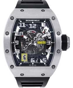 RM 030 in Titanium on Black Rubber with Skeleton Dial