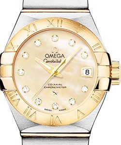 Constellation Brushed Chronometer in 2-Tone on Steel and Yellow Gold Bracelet with Champagne MOP Diamond