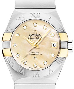 Constellation Brushed Chronometer in 2-Tone on Steel Bracelet with Champagne MOP Diamond