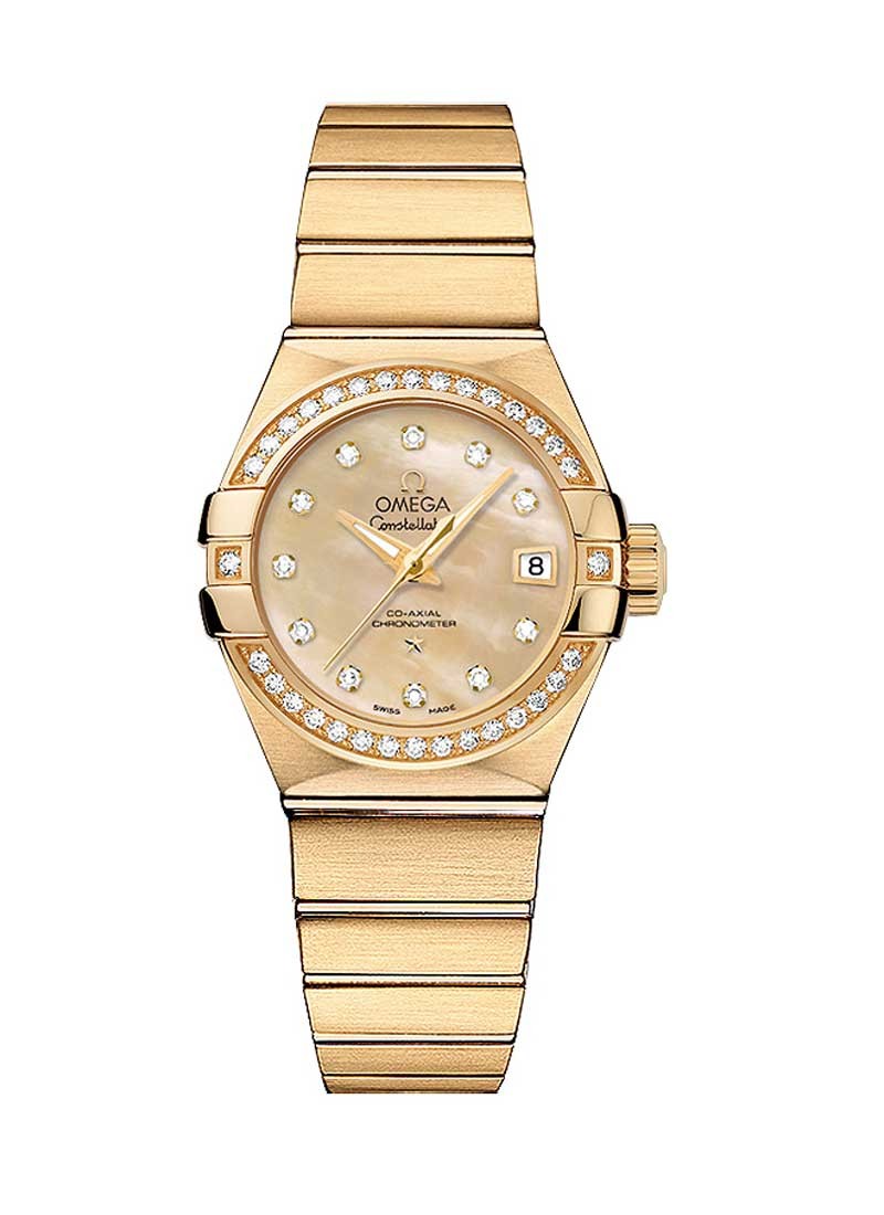 Omega Constellation Chronometer in Yellow Gold with Diamond Bezel