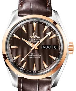 Aqua Terra 150M Co-Axial in Steel on Brown Crocodile Leather Strap with Gray Dial