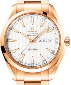 Aqua Terra 150M Co-axial in Rose Gold om Rose Gold Bracelet with Silver Dial