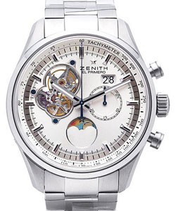 El Primero Chronomaster Grande Date in Steel On Steel Bracelet with Silver Dial