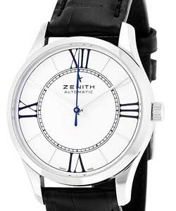 Heritage Ladies in Steel On Black Crocodile Leather Strap with White Roman Dial
