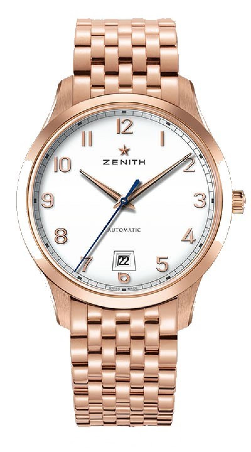 Captain Central Seconds Automatic in Rose Gold On Rose Gold Bracelet with White Arabic Dial