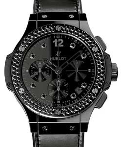 41mm Big Bang  All Black Automatic in Black Ceramic On Black Leather Strap with Black Dial