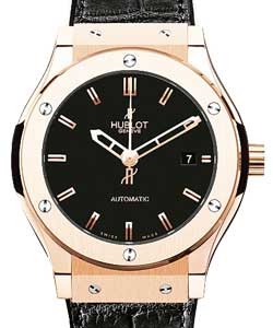 Classic Fusion 45mm in Rose Gold On Black Crocodile leather Strap with Black Dial