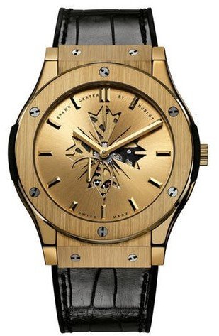 Classic Fusion Shawn Carter Jay Z in Yellow Gold On Black Crocodile Strap with Gold Colored Dial