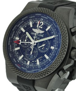 Bentley GMT Mens Automatic in Black Brushed Steel On Black Rubber Strap with Black Dial - LE to 1000pcs.