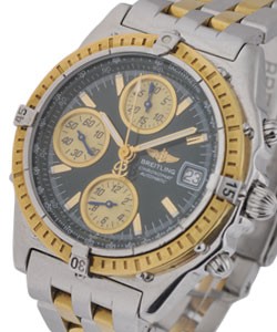 Chronomat 2-Tone in Steel and Yellow Gold on Steel and Yellow Gold Bracelet with Black Dial
