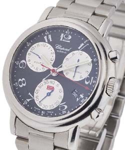 Mille Miglia Chronograph in Steel on Bracelet - Black Dial - Quartz Movement