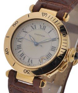 Pasha 35mm Yellow Gold Non Chrono on Strap with Silver  Roman Dial