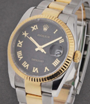 Datejust 36mm 2-Tone on Oyster Bracelet with Black Jubilee Roman Dial