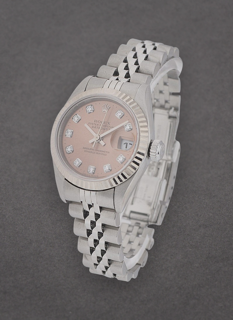 Pre-Owned Rolex Lady's Datejust in Steel with White Gold Fluted Bezel