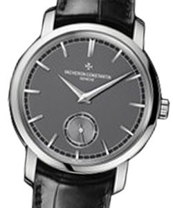 Patrimony Traditionelle 38mm in Platinum On Black Crocodile Strap with Anthracite Dial