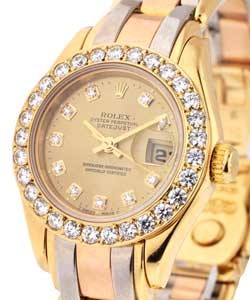 Masterpiece Tridor with 32 Diamond Bezel on Tridor Pearlmaster Bracelet with Champagne Diamond Dial