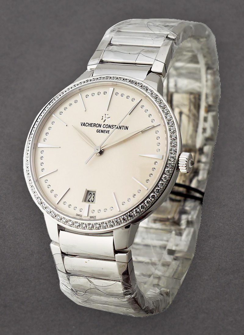 Vacheron Constantin Patrimony Contemporaine in White Gold with Diamond Bezel