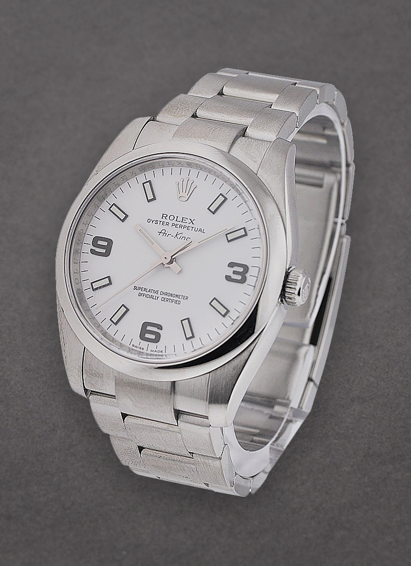 Pre-Owned Rolex New Style Air King in Steel with Smooth Bezel